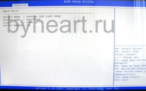 Настройки БИОС Acer Aspire 7600U